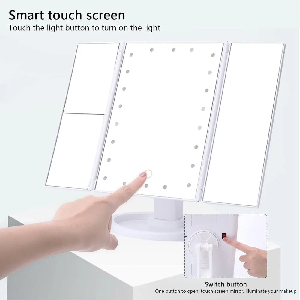 EllaMirror™ – Espejo LED de Maquillaje con Control Táctil