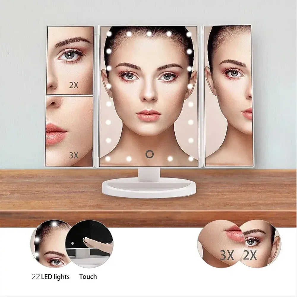 EllaMirror™ – Espejo LED de Maquillaje con Control Táctil