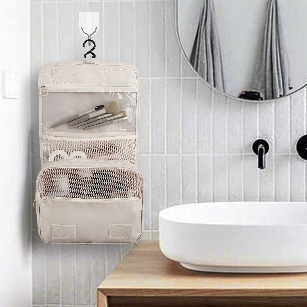Travelia™ – Neceser de Viaje Colgante con Compartimentos