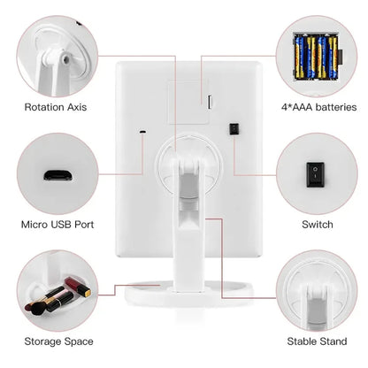 EllaMirror™ – Espejo LED de Maquillaje con Control Táctil