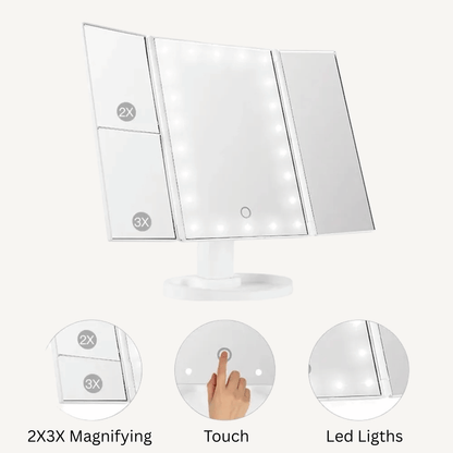 EllaMirror™ – Espejo LED de Maquillaje con Control Táctil