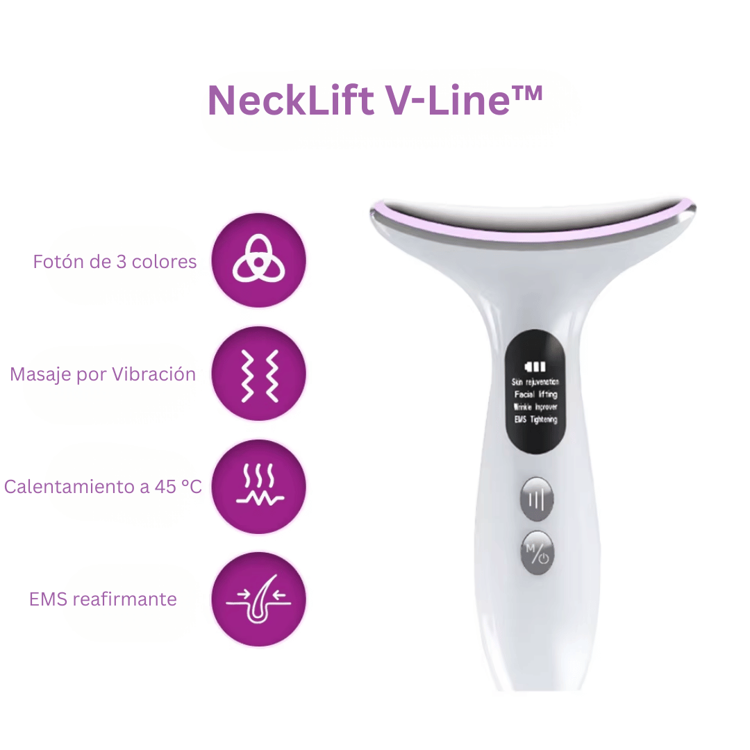 NeckLift V-Line™ – Masajeador Facial y de Cuello con Luz LED