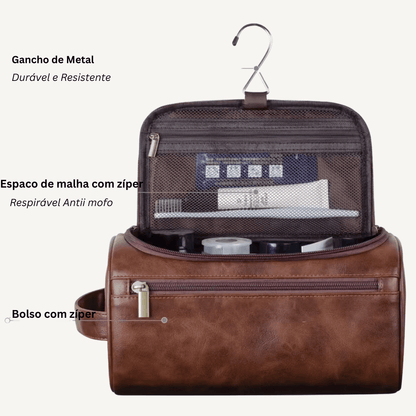 TravelEase™ – Neceser de Viaje con Organizador Interno y Gancho